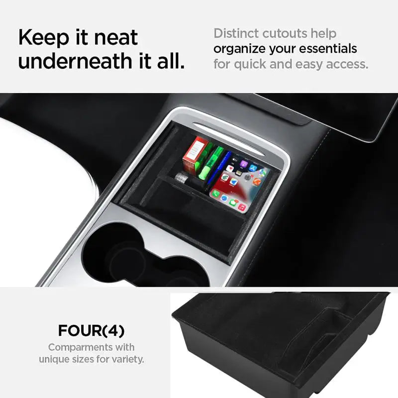 4-Piece Center Console Organizer Set for Model 3 (2017-2023) & Model Y