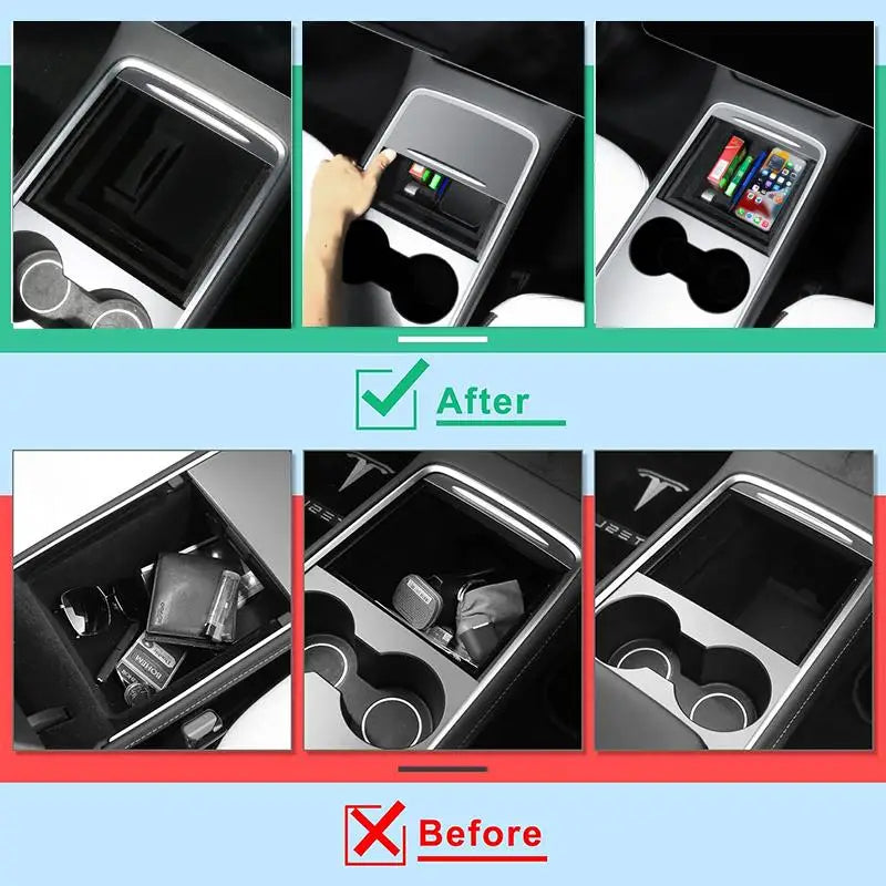 4-Piece Center Console Organizer Set for Model 3 (2017-2023) & Model Y