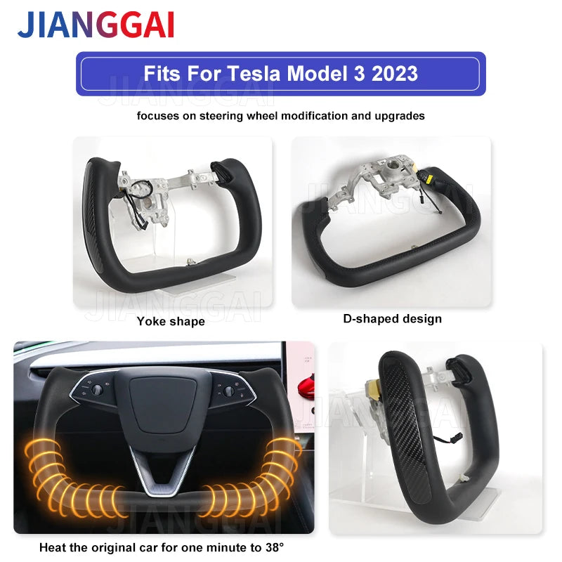 Heated Yoke Steering Wheel for Model 3 Highland (2024–2026)