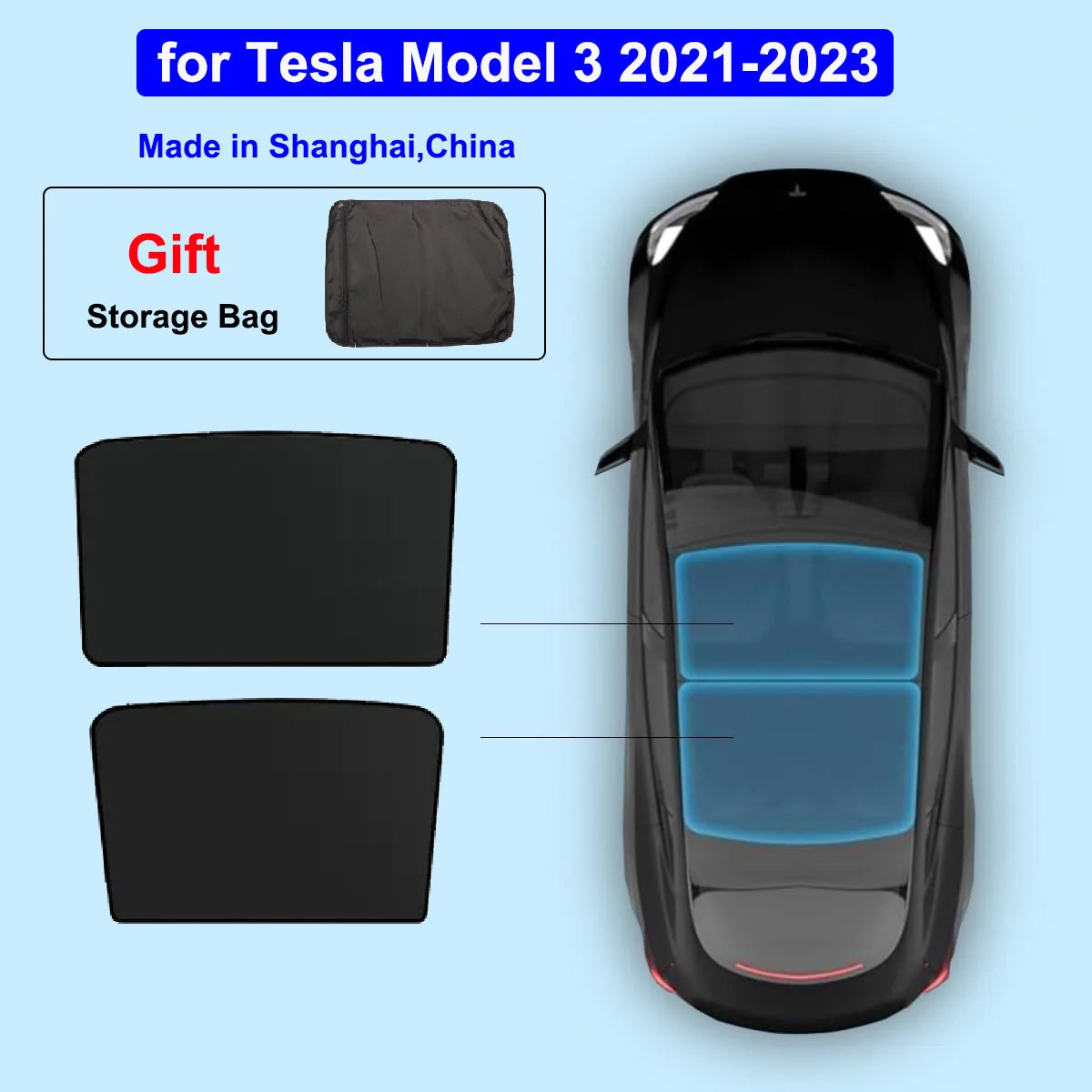Ice-Cloth Glass Roof Sunshade for Model 3 / Model Y