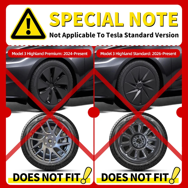18-Inch Arachnid-Style Hubcap Covers for Model 3 (2017-2023), Set of 4
