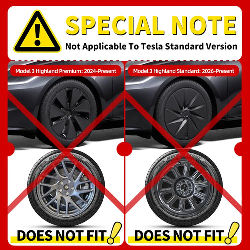 18-Inch Arachnid-Style Hubcap Covers for Model 3 (2017-2023), Set of 4
