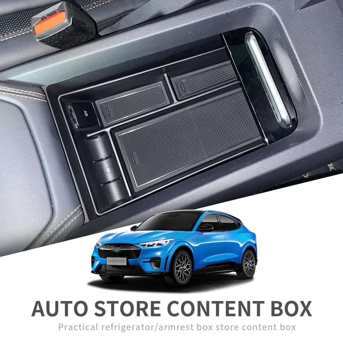 Center Console Armrest Organizer for Mustang Mach-E (2021-2024)