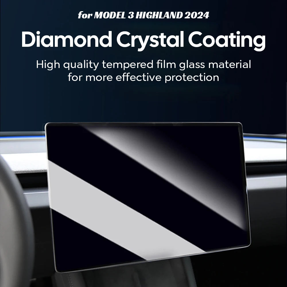 Tempered Glass Rear Display Screen Protector for Model 3 Highland (2024+) & Model Y Juniper (2025+)