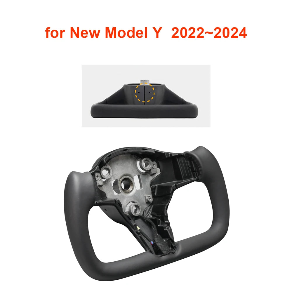 Budget Heated Carbon Yoke Steering Wheel for Model 3 / Model Y