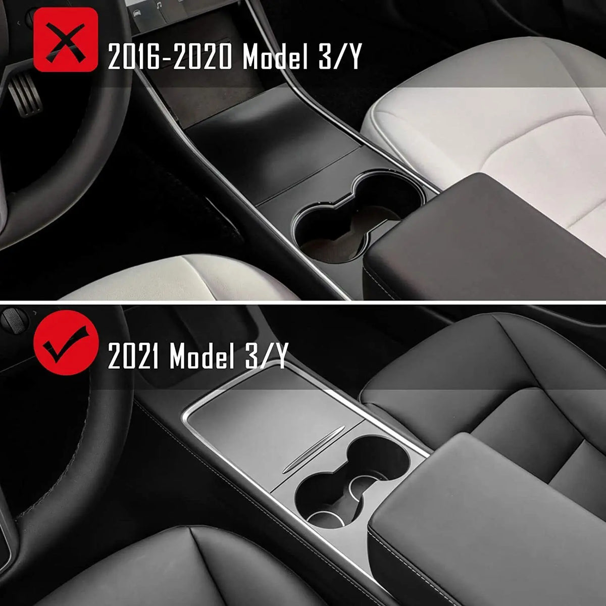 Flocked Center Console Armrest Tray for Model Y (2021-2023)