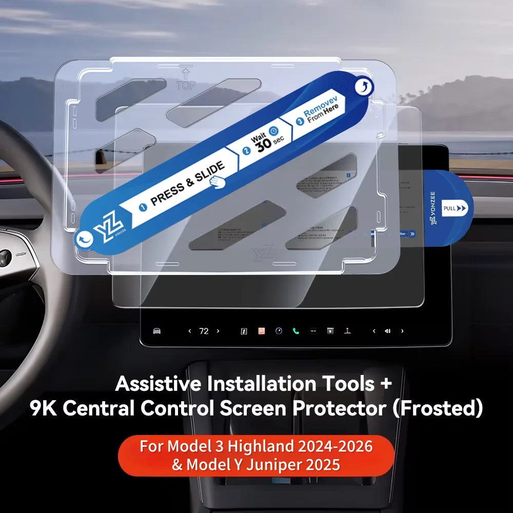Rear-Row Tempered Glass Screen Protector for Model 3 / Model Y (Highland & Juniper 2024+)