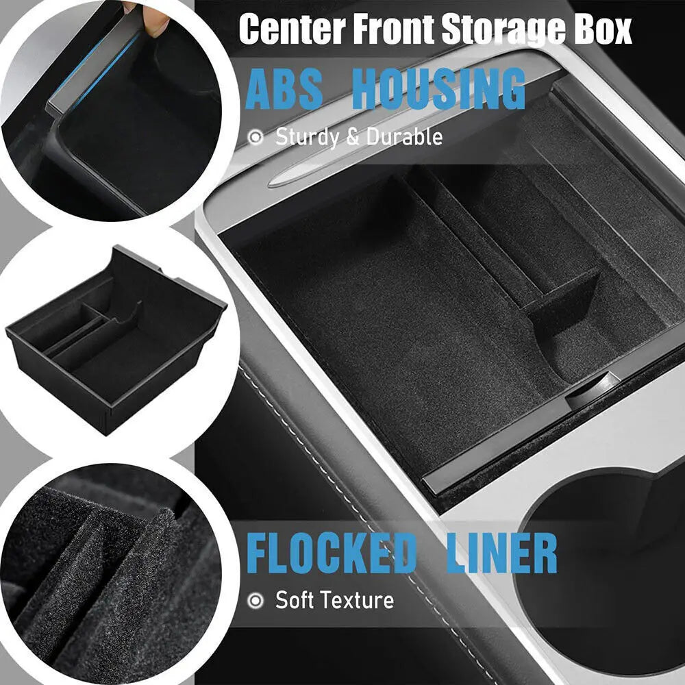 Flocked Center Console Armrest Tray for Model Y (2021-2023)