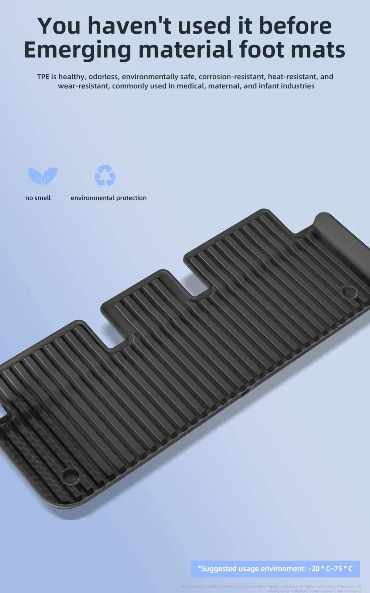 TPE All-Weather Floor & Trunk Mats for Model S (2022-2025)