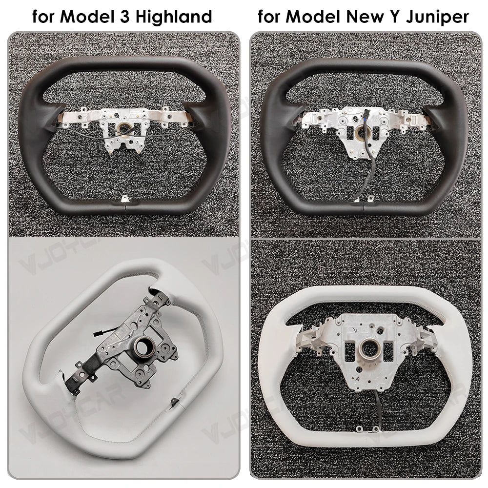 Cybertruck-Style Hexagon Heated Yoke for Model Y Juniper
