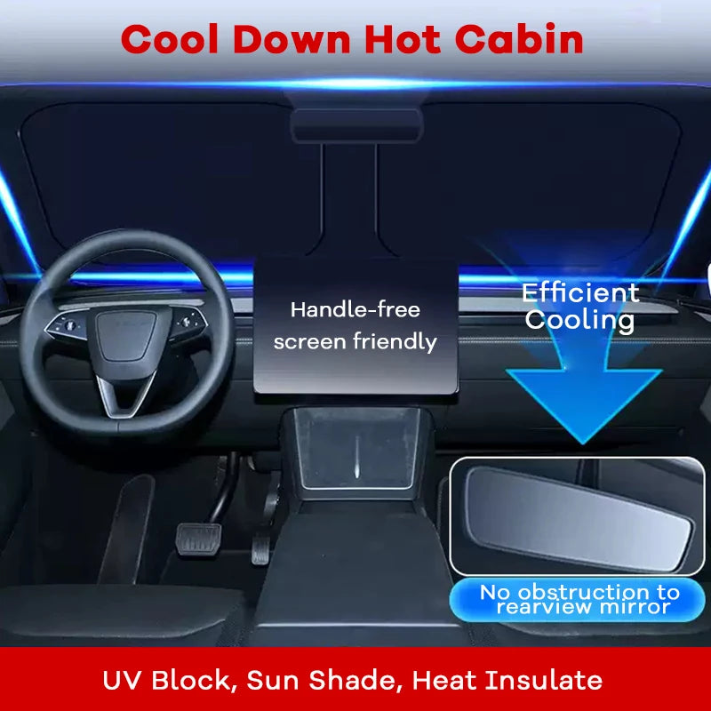 Front Windshield Sunshade for Model 3 & Model Y (2017-2026)