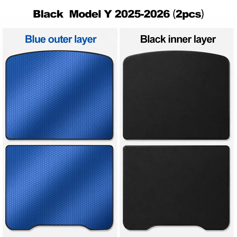 Ice-Blue Glass Roof Sunshade for Model Y (2020-2026)