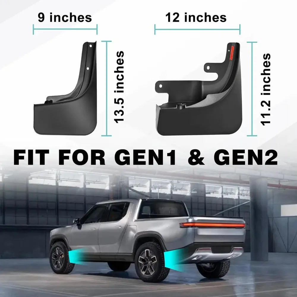 Mud Flaps for Rivian R1T (2022-2026), Set of 4