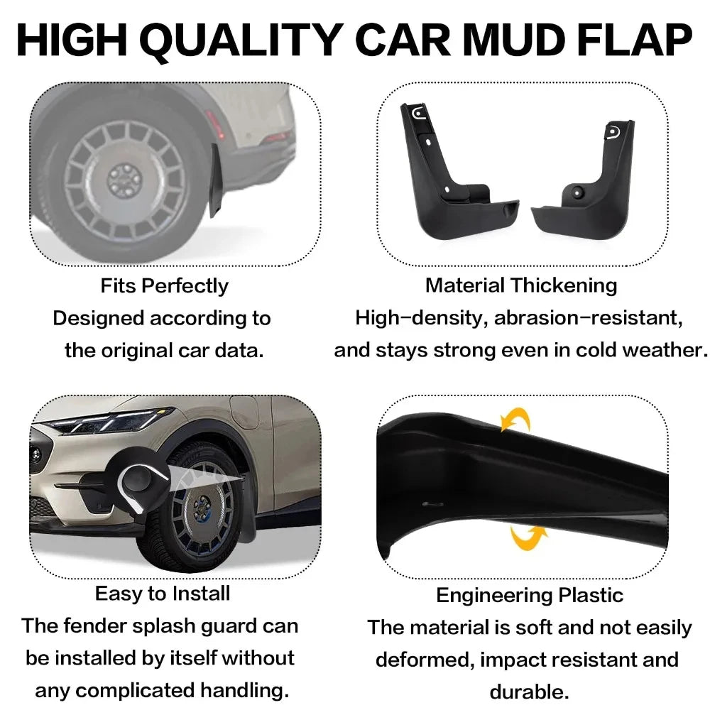 Mud Flaps for Mustang Mach-E (2021-2025), Set of 4