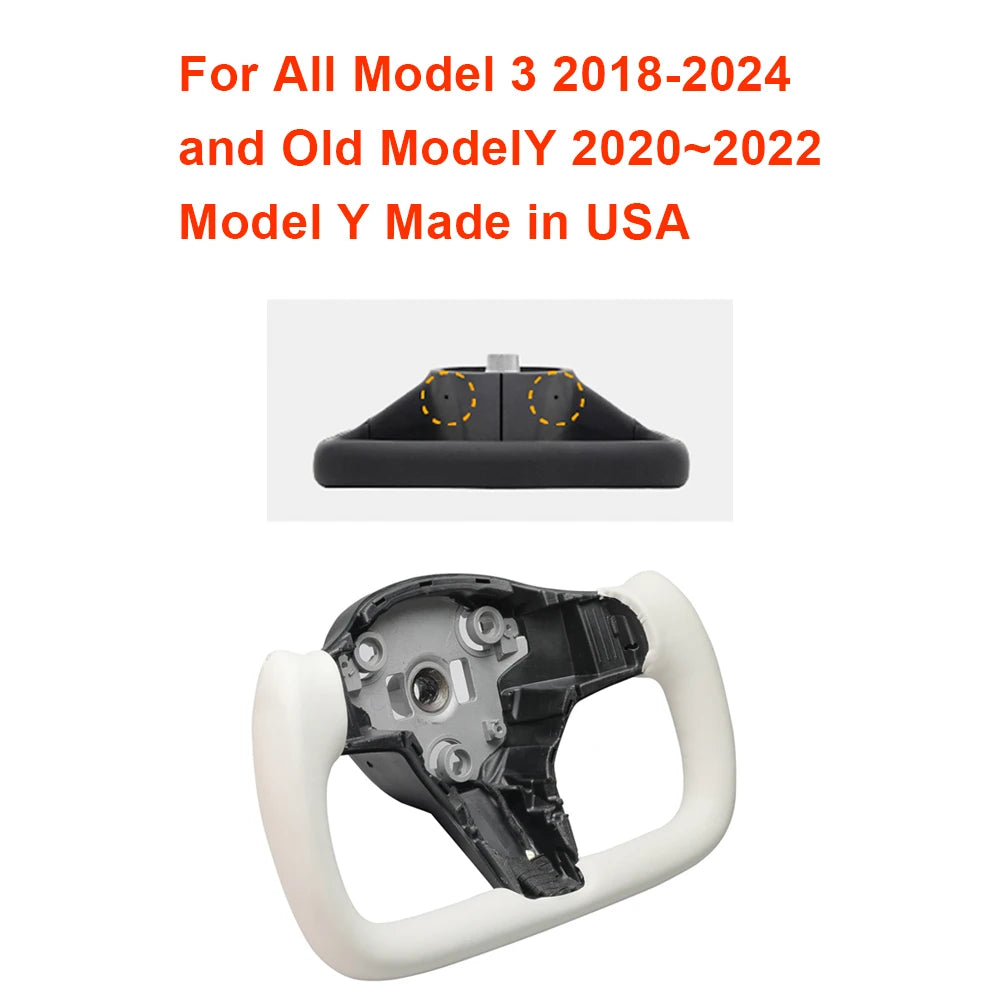Budget Heated Carbon Yoke Steering Wheel for Model 3 / Model Y