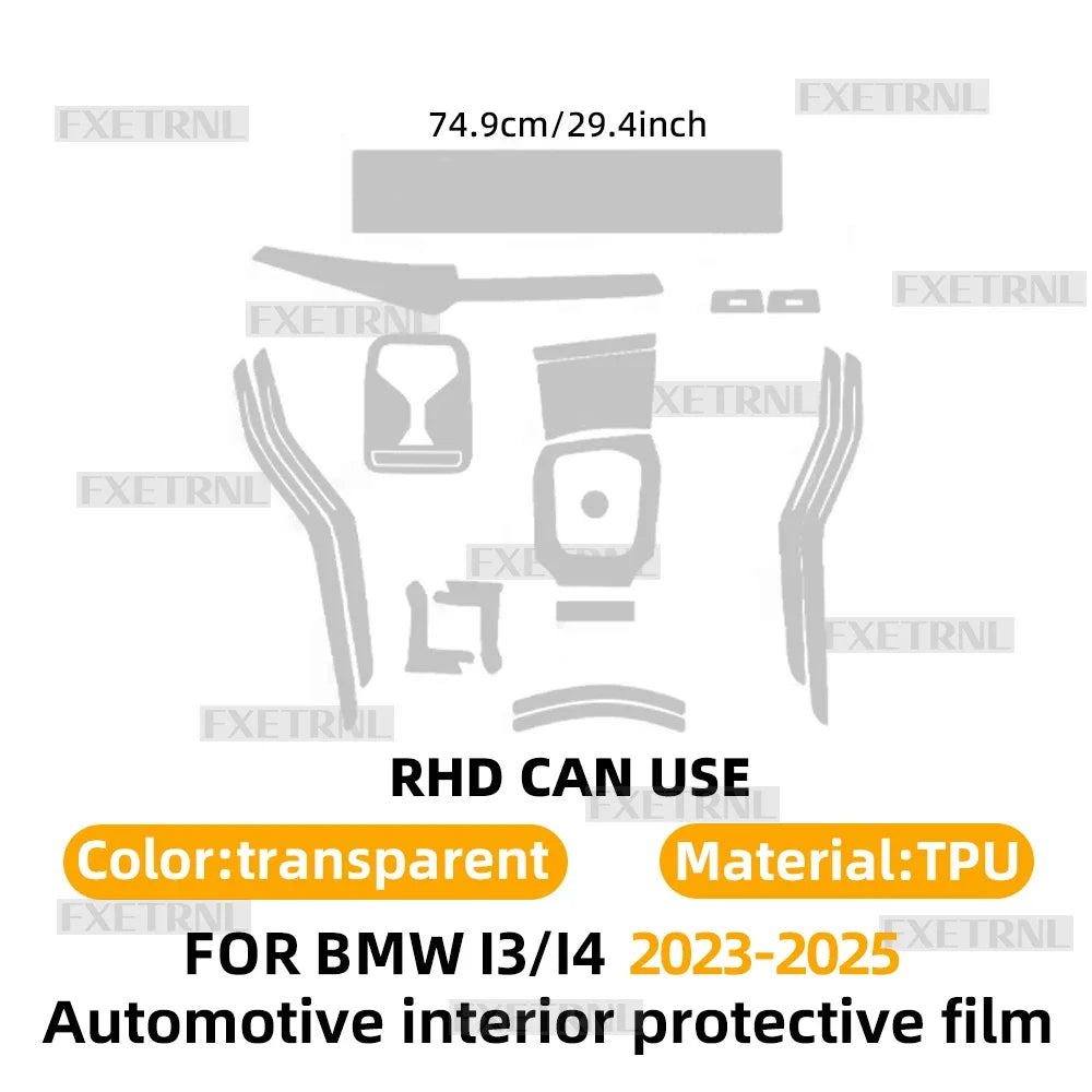 TPU Interior Console Film for BMW i4 (2023-2025)