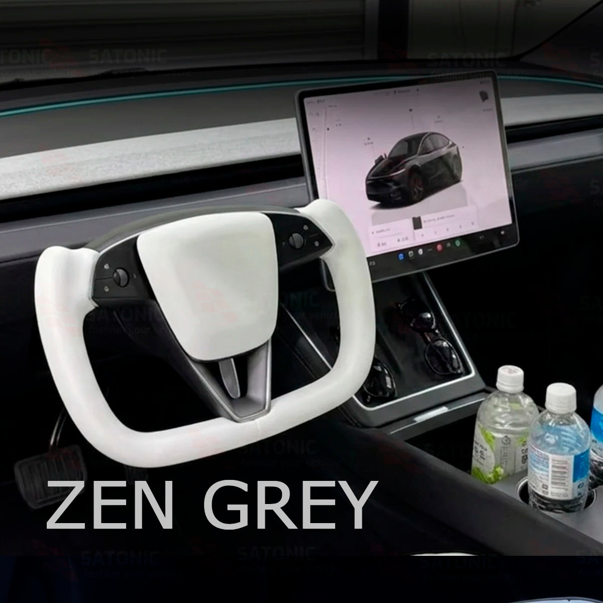 Heated Sports Yoke Steering Wheel for Model Y Juniper — Nappa