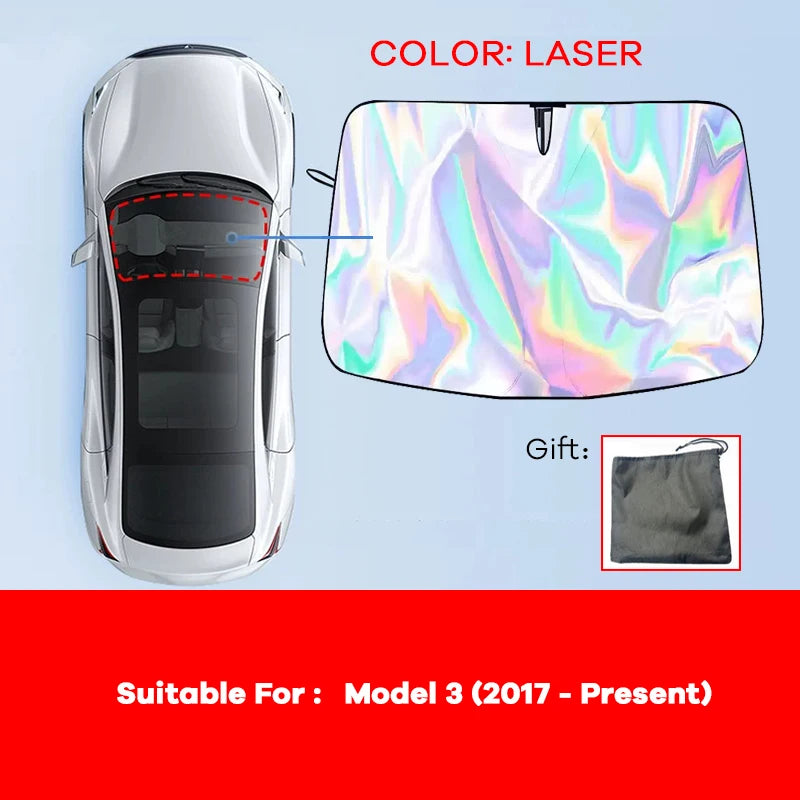 Front Windshield Sunshade for Model 3 & Model Y (2017-2026)