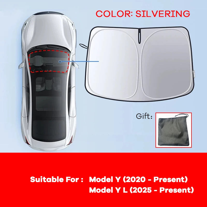 Front Windshield Sunshade for Model 3 & Model Y (2017-2026)