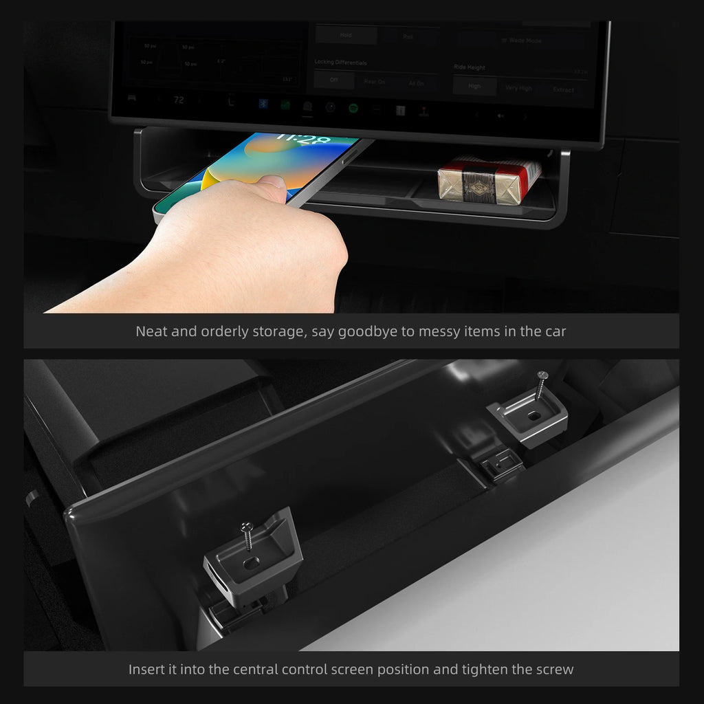 Hidden Under-Console Storage Box for Cybertruck