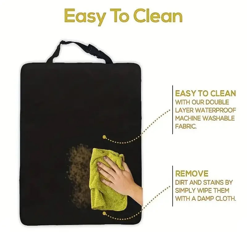 Rear Seat Back Kick Mat Protector with Storage Pockets, Universal Fit