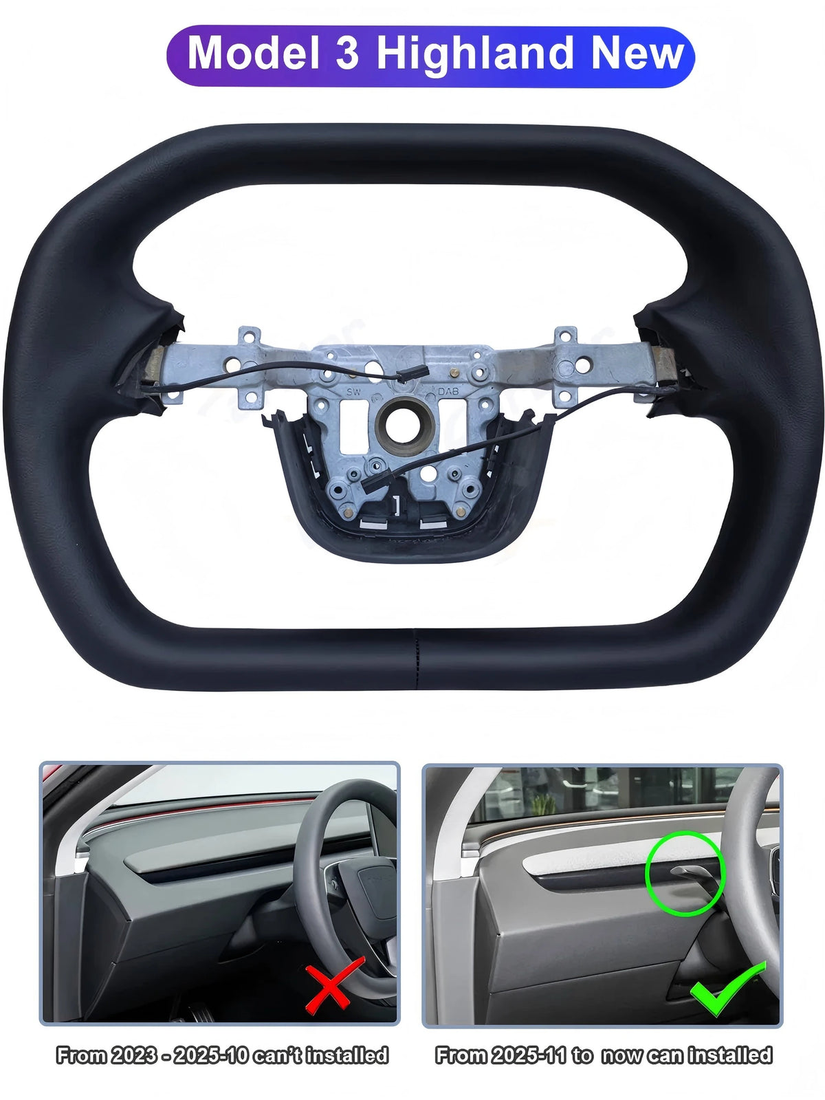 Full Floating Cybertruck-Style Yoke for Model Y Juniper / Model 3 Highland