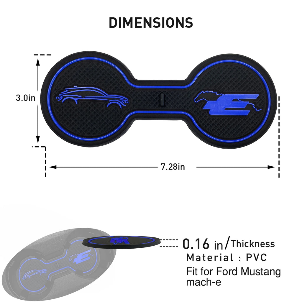 Cup Holder Coaster Inserts for Mustang Mach-E