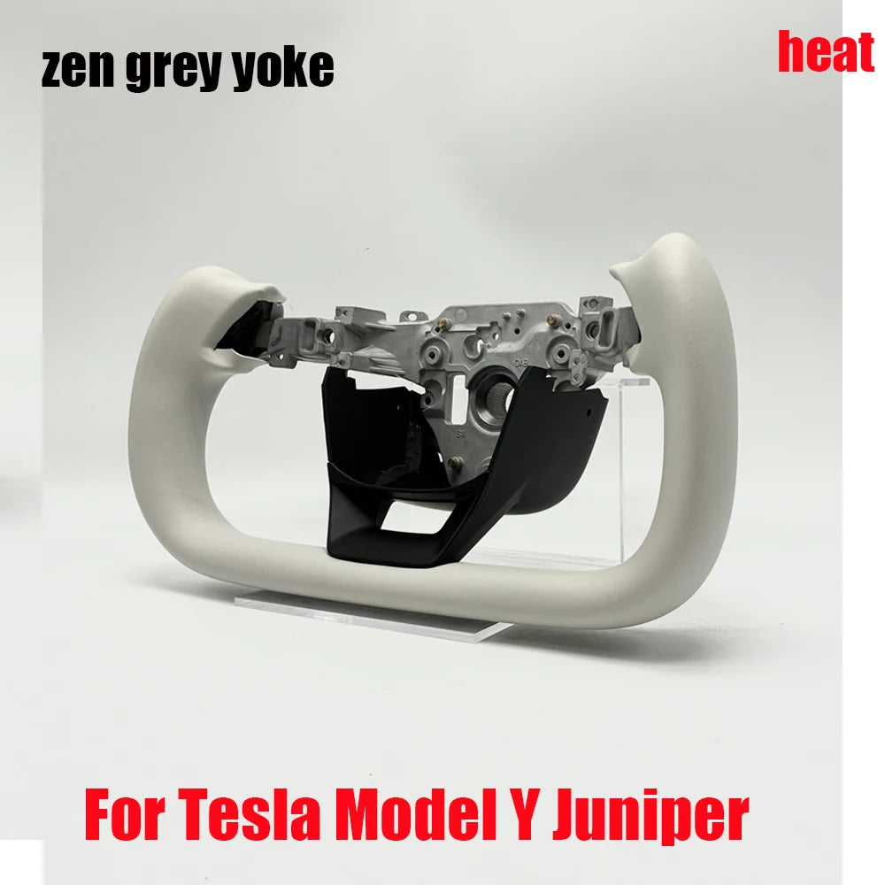 Zen Grey Heated Yoke Steering Wheel for Model Y Juniper