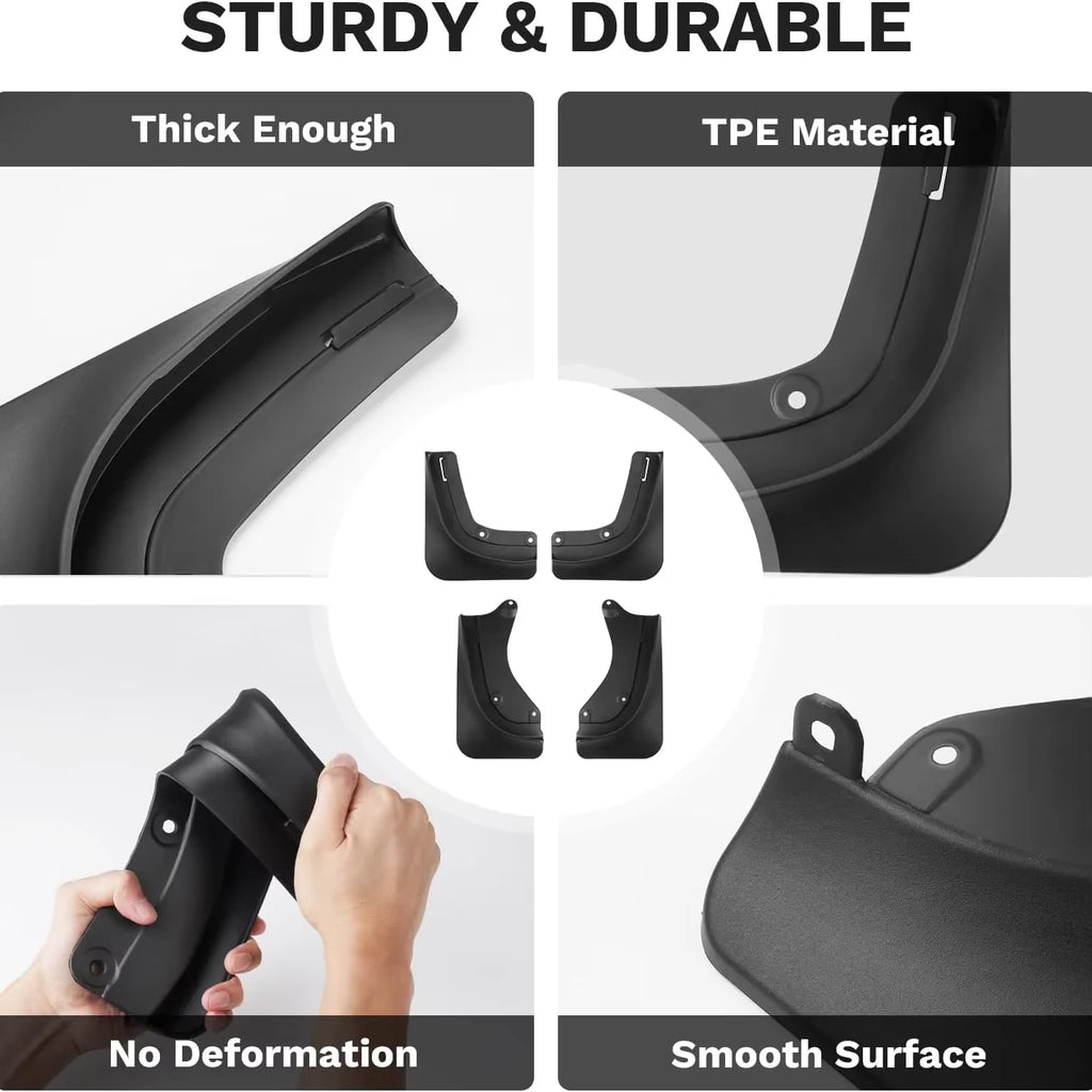 No-Drill Mud Flaps for Model 3 Highland (2024+) & Model Y Juniper (2025+)