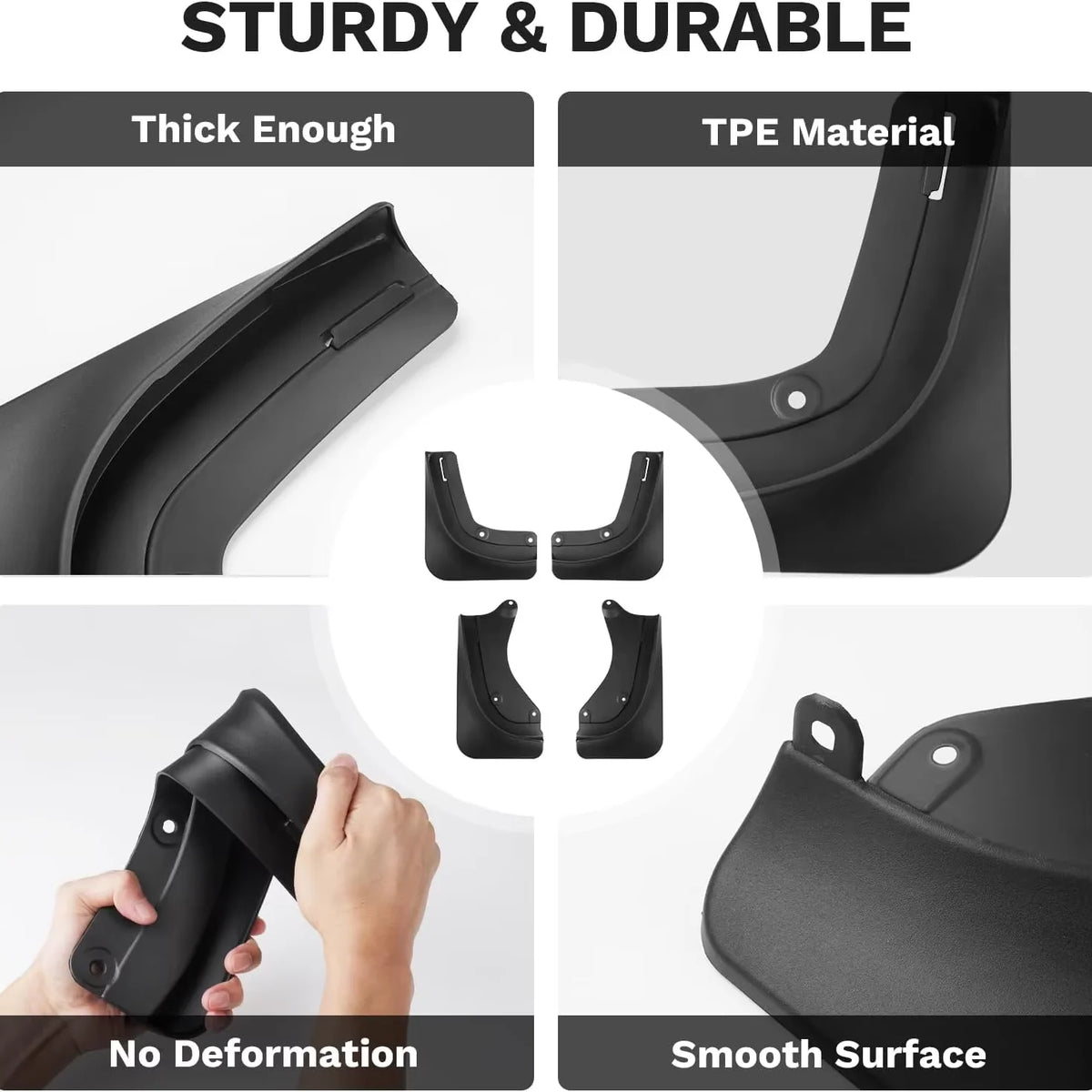 No-Drill Mud Flaps for Model 3 Highland (2024+) & Model Y Juniper (2025+)