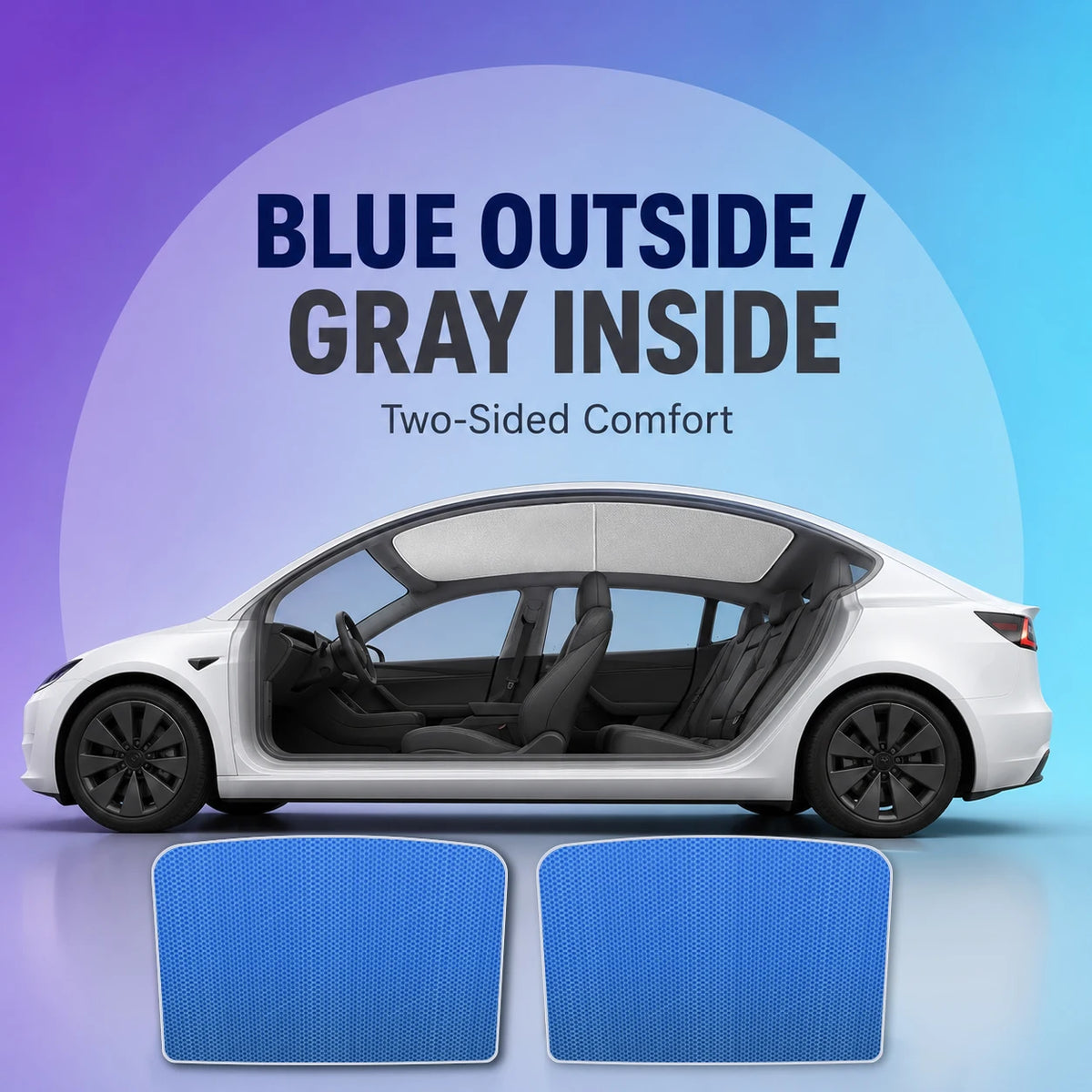 Panoramic Glass Roof Sunshade for Model 3 / Model Y (2017-2025)