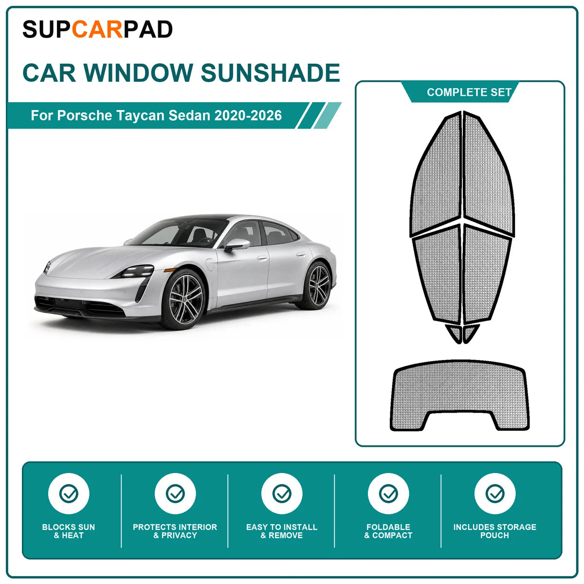 Window Sunshade Set for Porsche Taycan Sedan