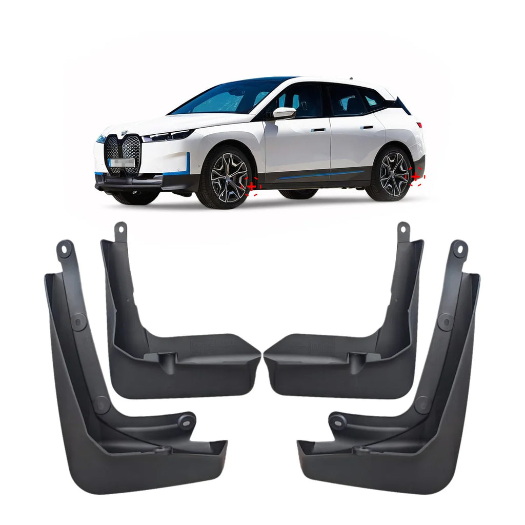 No-Drill Mud Flaps for BMW iX Sport (2021-2026), Set of 4