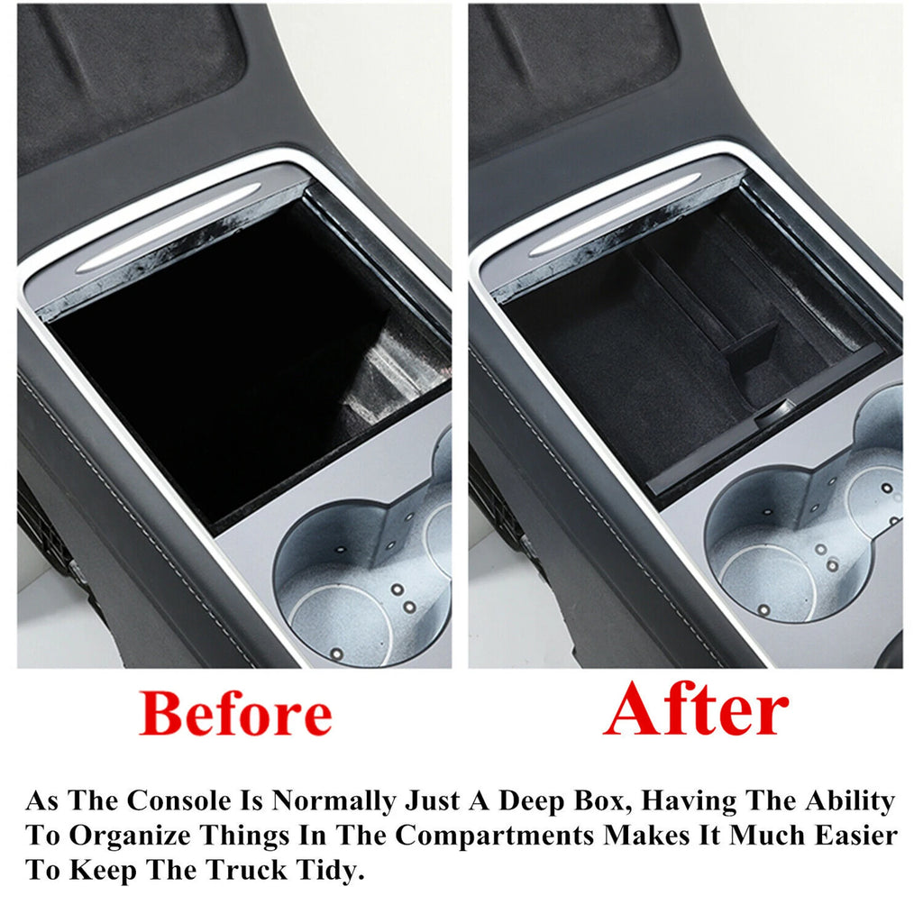 Flocked Center Console Armrest Tray for Model Y (2021-2023)