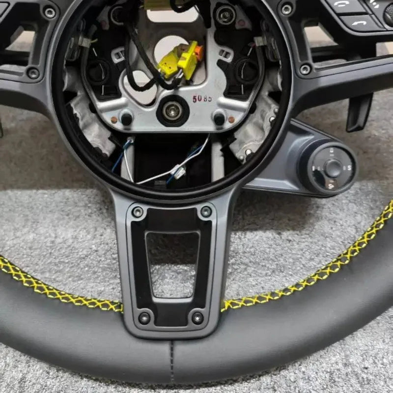 Leather Carbon Fiber Steering Wheel for Porsche Taycan Family