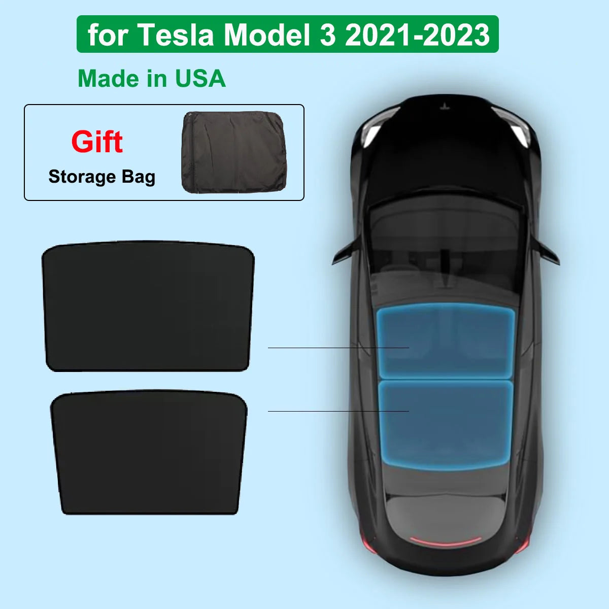 Ice-Cloth Glass Roof Sunshade for Model 3 / Model Y