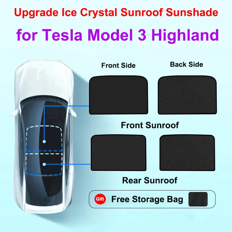 Ice-Cloth Glass Roof Sunshade for Model 3 / Model Y