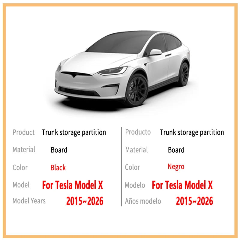 Trunk Side Partition Organizer for Model X