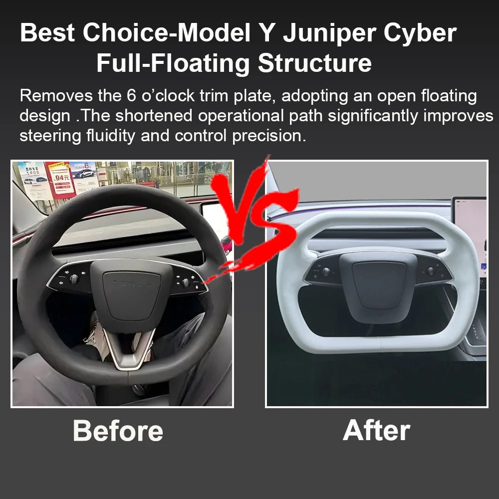 Full Floating Cybertruck-Style Yoke for Model Y Juniper / Model 3 Highland