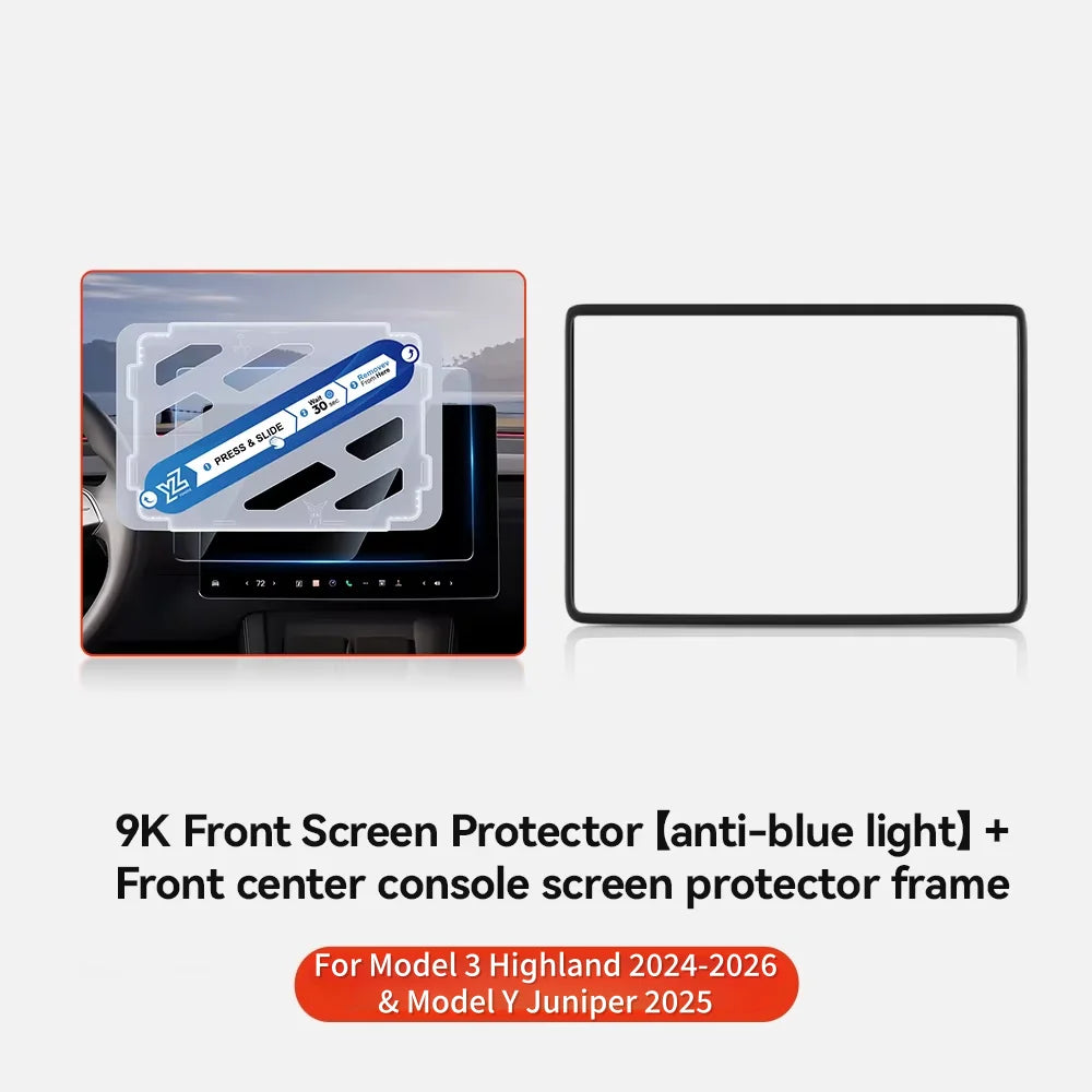 Rear-Row Tempered Glass Screen Protector for Model 3 / Model Y (Highland & Juniper 2024+)