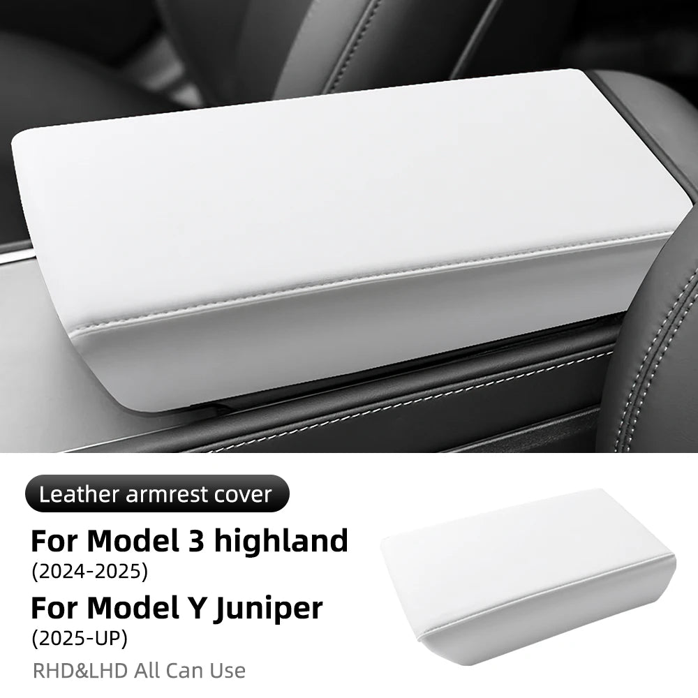 Leather ABS Armrest Box Cover for Model 3 / Model Y (2017-2023)