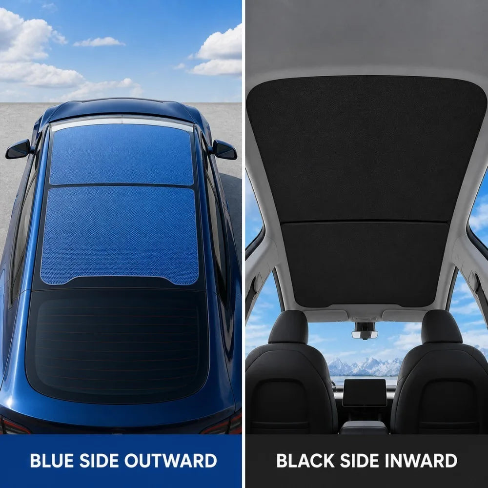 Ice-Blue Glass Roof Sunshade for Model 3 (2017-2026)