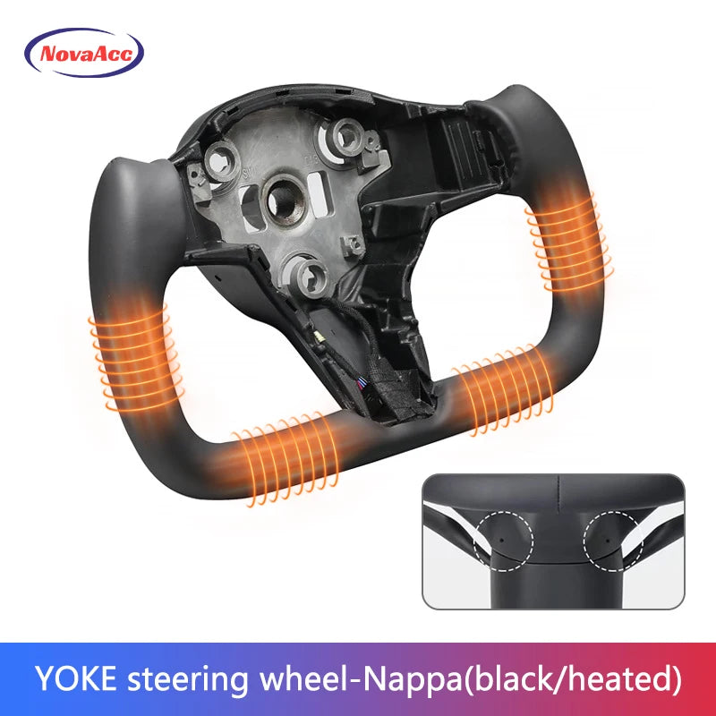 Heated Nappa / Suede Yoke Steering Wheel for Model 3 / Model Y (2017–2023)