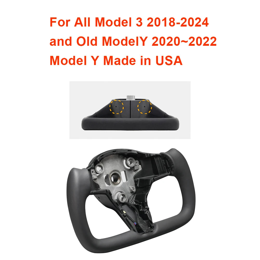 Budget Heated Carbon Yoke Steering Wheel for Model 3 / Model Y