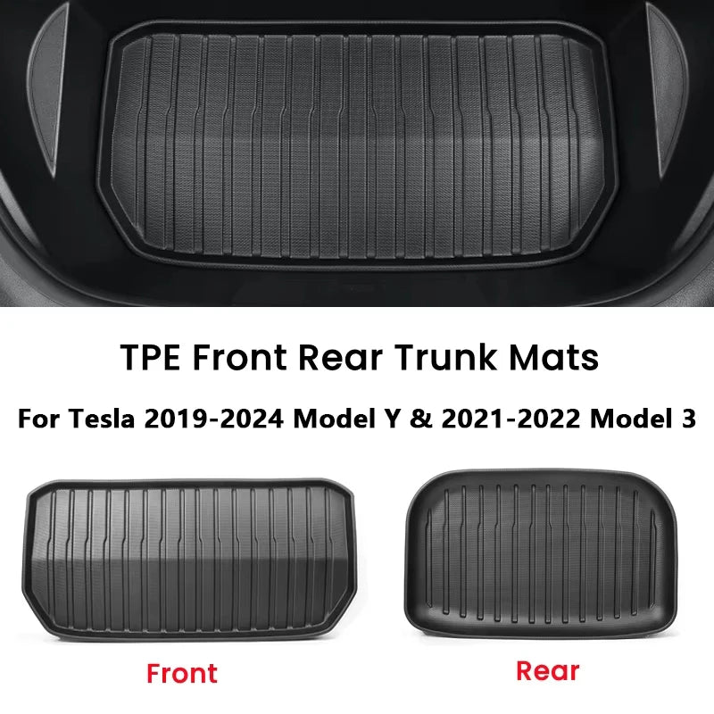 TPE Front & Rear Trunk Mats for Model 3 (2017-2023) & Model Y (2020-2024)