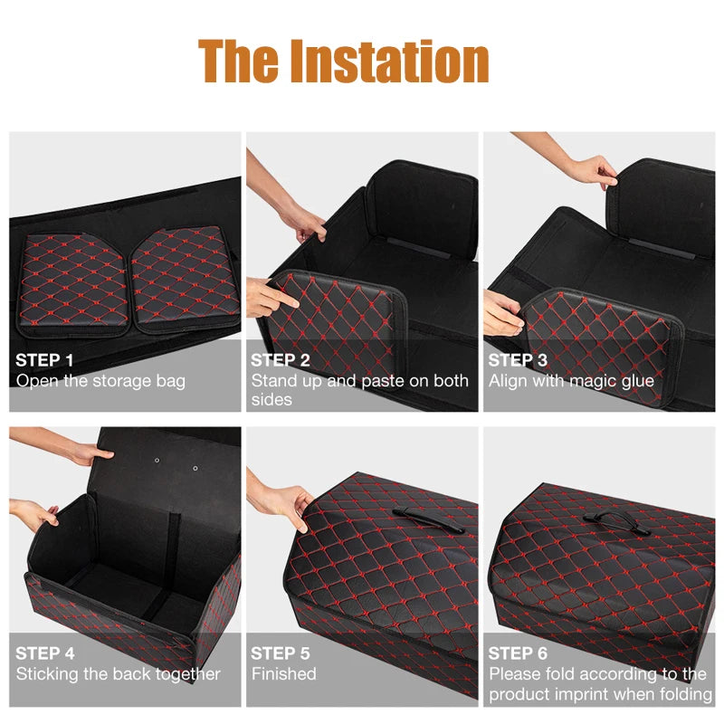 Foldable Trunk Organizer Box, Large Capacity, Universal Fit