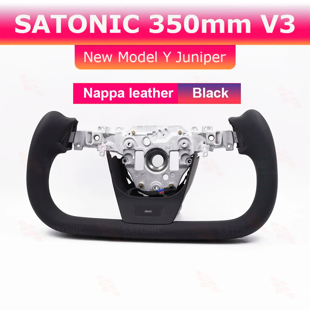 Custom Heated Yoke Steering Wheel for Model Y Juniper — Sport Colors