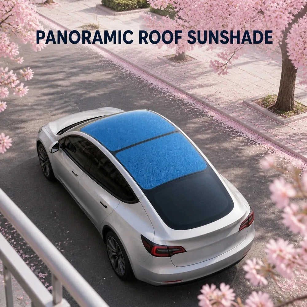 Ice-Blue Glass Roof Sunshade for Model 3 (2017-2026)