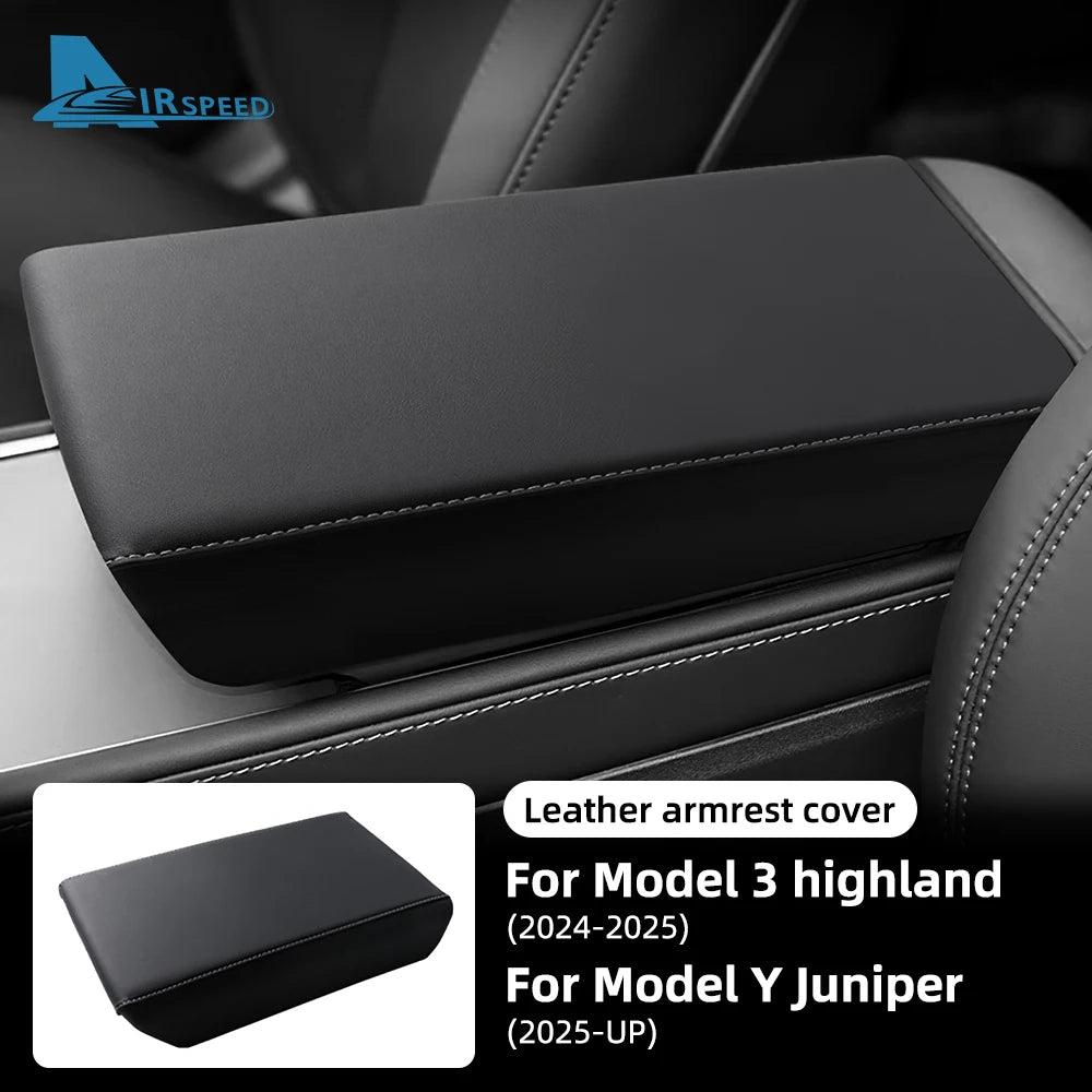 Leather ABS Armrest Cover for Model 3 / Model Y (Style B)