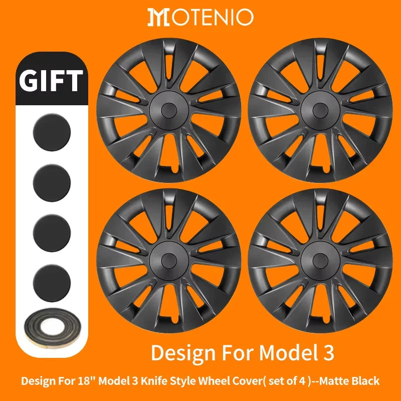 18-Inch Arachnid-Style Hubcap Covers for Model 3 (2017-2023), Set of 4
